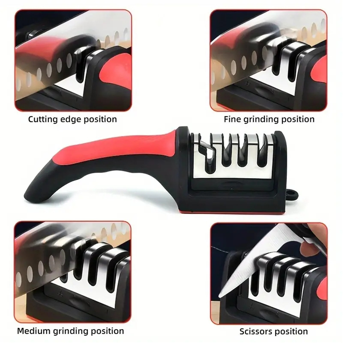 Kitchen Appliances Best - Pengasah Pisau 3/4 Segmen Multifungsi Genggam,