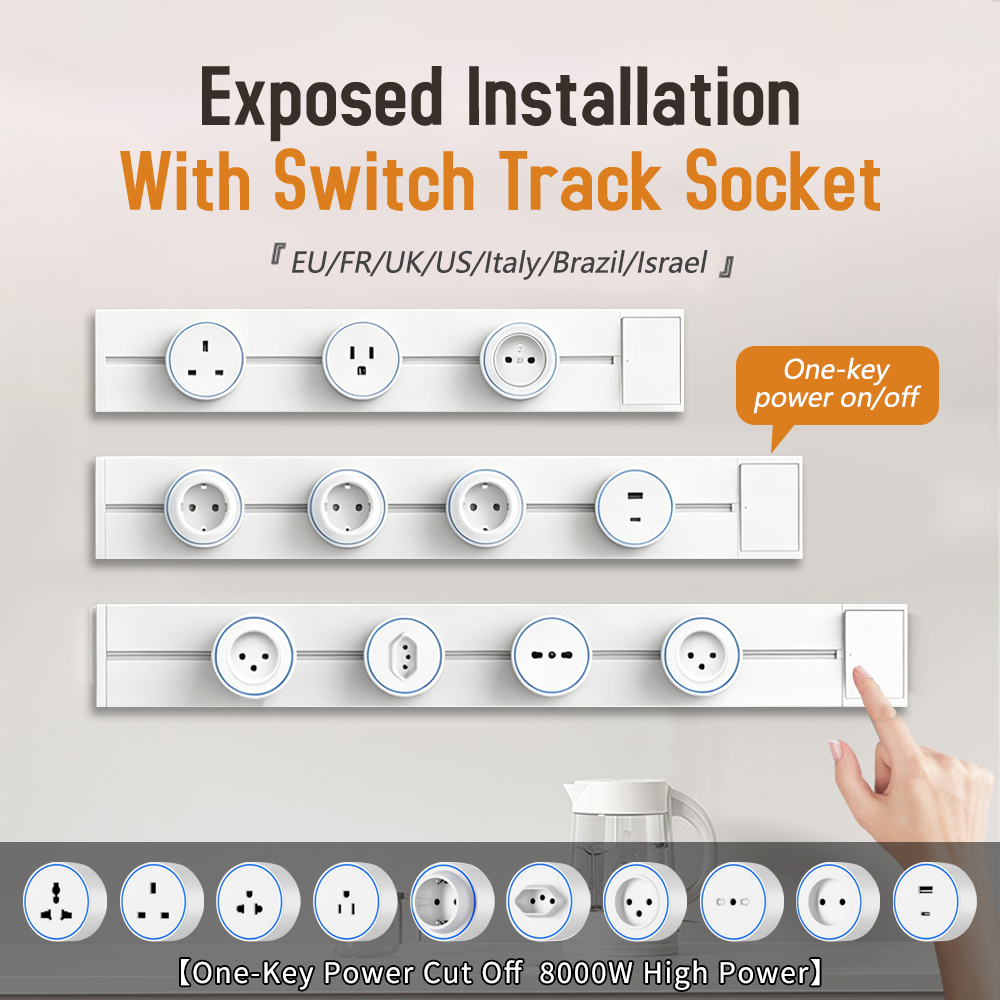 Kitchen Appliances In White - Stop Kontak Listrik Geser Dinding Putih,