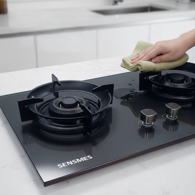 Kitchen Appliances In - Panel Kaca Tempered Hitam 2 Tungku